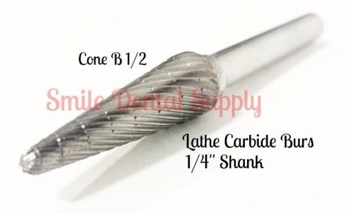 META LATHE CARBIDE BUR (1/4&#034; SHANK) CONE B 1/2 #303