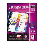 Lot of 2 AVERY 11133 Index Tab Set, Numbered, 8 Tabs, Multicolor