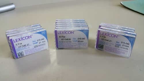 Lexicon K-File Size Assorted (15-40) 21mm 25mm Lot of 14