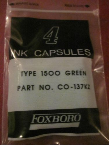 NEW LOT O 4 FOXBORO GREEN CHART RECORDER INK TYPE 1500 CAPSULES CO 137KX CO137KX