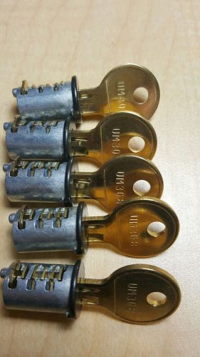 LOT OF (5) HERMAN MILLER LOCK CORES (NEW) #UM308. ALL WITH KEYS.