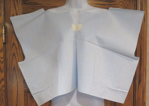 Patient Exam Gowns Short Paper Blue 20 Pieces One Size Adults Chest Exam 20.5&#034;