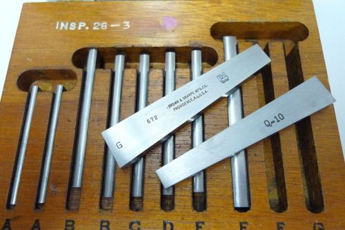 Brown &amp; sharpe no. 672 precision taper parallel bore gage block set in box *g for sale