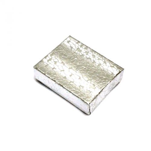 100 Pcs Silver Cotton Filled Jewelry Gift Boxes 2&#034; x 1 1/2&#034; x 3/4&#034;