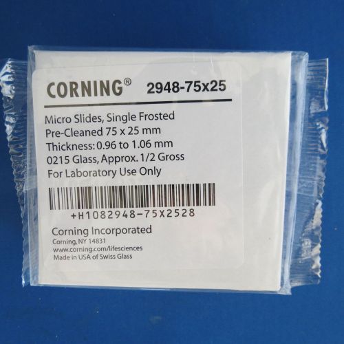Pack 1/2 Gross Corning Glass Microscope Slides, Frosted 2948-75X25