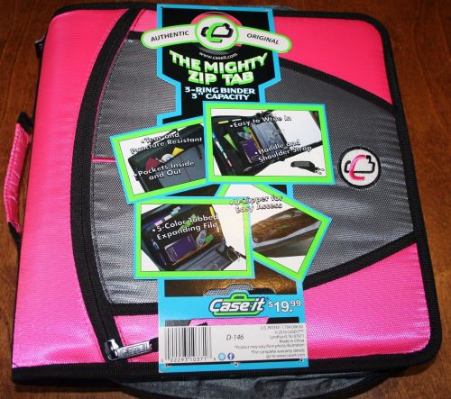 NEW CASE IT PINK 3&#034; COUPON BINDER CASE WITH INSERTS ZIPPER CLOSE 022293103718