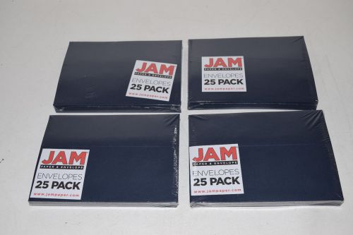 Jam Paper Blue Envelopes 4 Packs of 25 Total 100 7-1/2&#034;X5-1/2&#034;