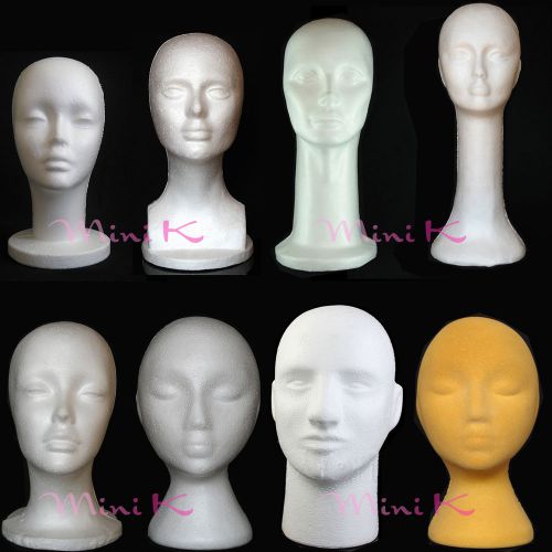 Male Female Styrofoam Foam Mannequin Manikin Head Model Wig Hair Display Stand