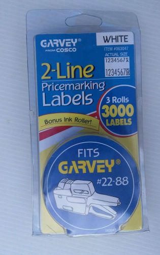 Garvey 2 line labels 3 rolls=3000 labels Garvey #22-88 free USA shipping