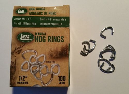 LEM Products 1/2-Inch Manual Hog Rings BOX of 100 for closing sausage casings