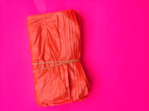 LOT OF 100 -SOLID ORANGE plastic bags NEWSPAPERS-DOGGIE doo- ADVERTISING 7x20