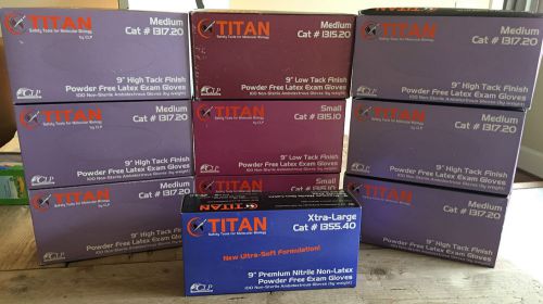TITAN 9&#034; premium nitrile non latex powder free exam gloves low and high tack