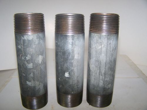 1 1/4&#034;  x 5 1/2&#034; galvanized pipe nipple qty. 3 for sale
