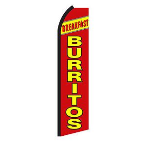 2 Burritos Signs Swooper Flags 15&#039; Feather Banners made in USA (pair)