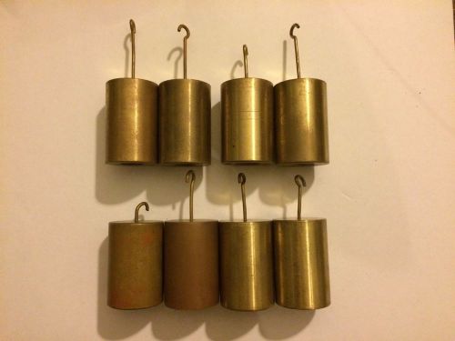 Lot of 8 vintage brass 500g calibration hook weights weight science lab ! for sale