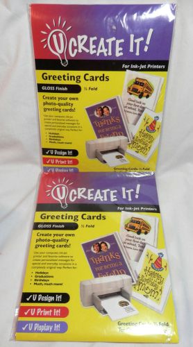 2 Packs U CREATE IT! GLOSS FINISH GREETING CARDS - Total 20 CARDS &amp; ENVELOPES