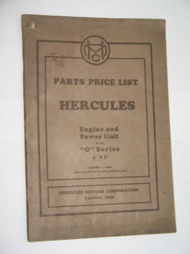 1928 HERCULES Engine tractor stationary OB OX OXA OBX Parts price list ORIGINAL
