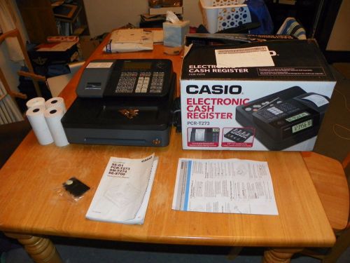 Casio PCR-T273 electronic cash register w/8 thermal paper receipt rolls