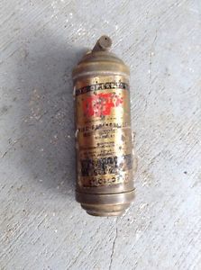 Vintage Brass Presto &#034;C B&#034; Fire Extinguisher Motorcycle Full - Rat Rod