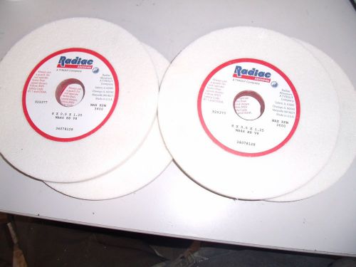 (4) radiac abrasives 8&#039;&#039; x 1/2&#039;&#039; x 1-1/4&#039;&#039; wa46-h8-v8 grinding wheels for sale