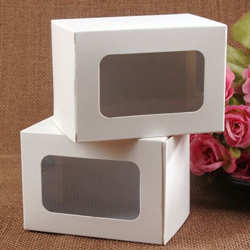 Cookies Packing Candy Moving Boxes White Window Wedding Party Favour Gifts Box
