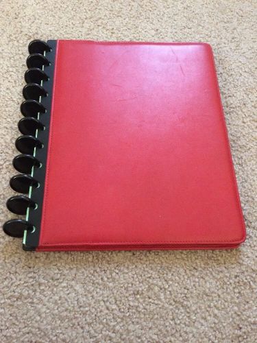 Levenger Circa Foldover Notebook Portfolio- Letter- Red/Black