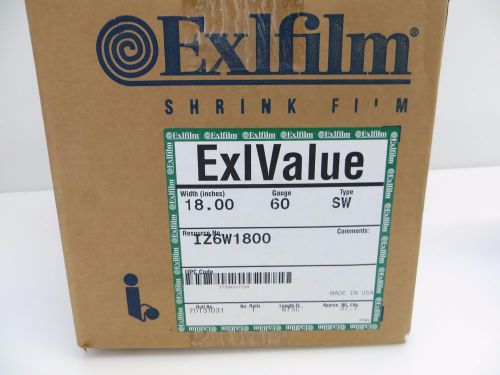 Exlfilm exlvalue heat shrink wrap film 60 gauge 18 inches 8750 feet roll 37 lb for sale