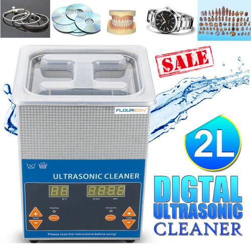 2L Pro Digital Ultrasonic Cleaner with Timer Heater Basket Bath Cleaning Tank US