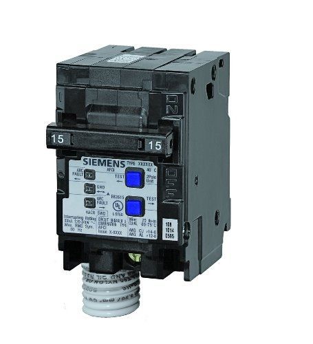 Siemens q215afcp 15-amp 2-pole 120-volt combination type arc fault circuit for sale