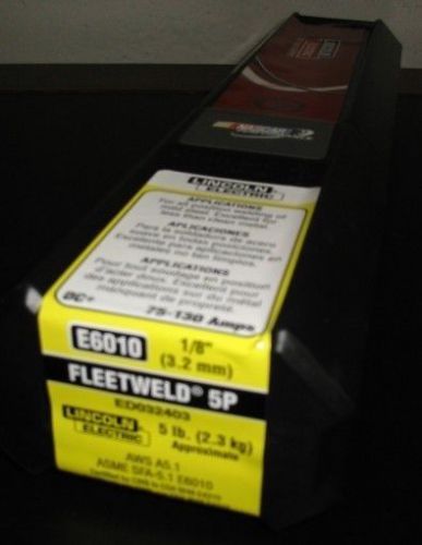 Lincoln fleetweld 5p e6010 1/8&#034; stick electrode - 5lb  ed032403 for sale