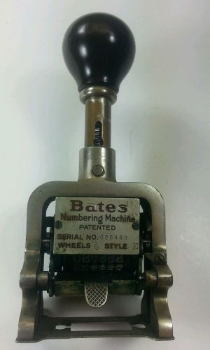 Vintage Bates Numbering Machine 6 Wheel Style E