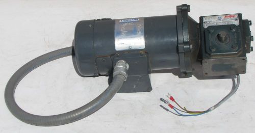 Flexaline 30:1 worm gear speed reducer w/ leeson 1/2hp 180v dc motor for sale