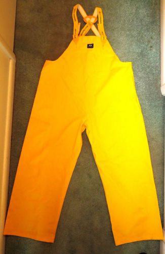 Helly hansen coveralls yellow rain wear men&#039;s large nb 01014 bib overalls for sale
