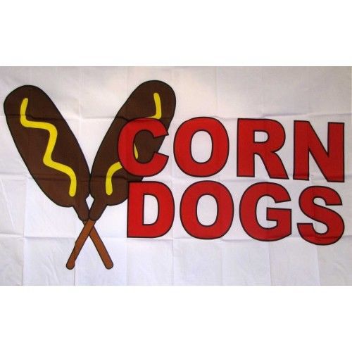 3 Corn Dogs Flags 3ft x 5ft Banners (three)