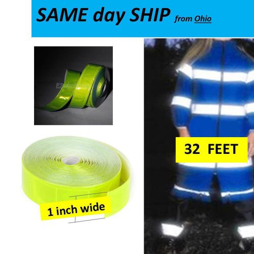 Coal mining reflective one inch wide - 32 ft. roll - flourescent  yellow for sale