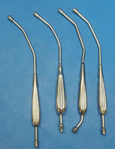 Lot of 4 Yankauer Suction Tubes w/ Removable Tips, Surgical