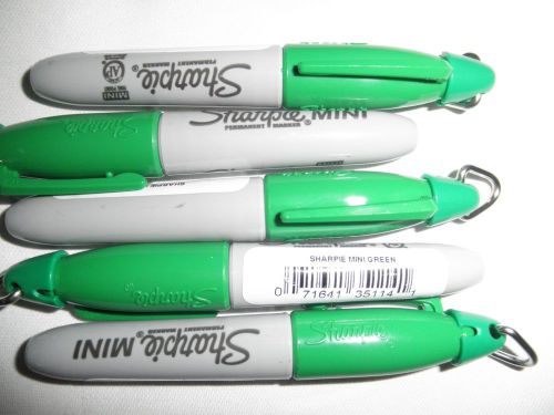 Sharpie Mini Permanent Markers, Fine Point -~lot of 5~GREEN