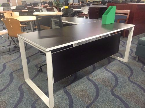 Espresso and white modern desk with mobile  pedestal 66&#034; By 30 Desk 24 By 42 L.