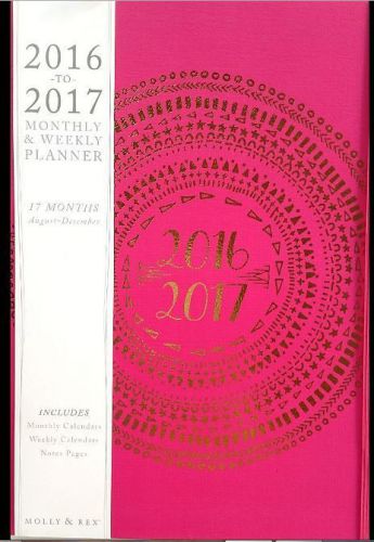 MOLLY &amp; REX Calendar Planner Organizer Weekly Monthly 2016 2017 Student Office