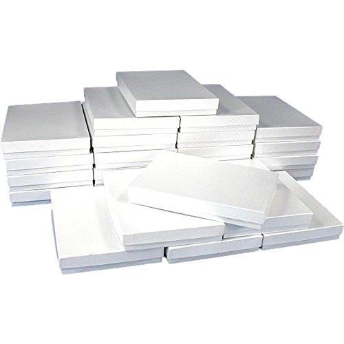 Jewelry Displays &amp; Boxes White Swirl Cotton Filled Jewelry Box #75 (Pack of 10)