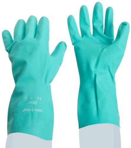 SHOWA 727 Nitrile Glove, Unlined, Chemical Resistant, 15 mils Thick, 13&#034; Length,