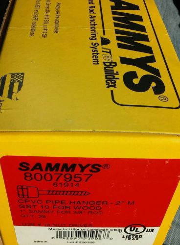 Sammys 80007957 CPVC  PIPE HANGER 2&#039;&#039; M GST 10 FOR WOOD 3/8&#034; ROD  25 QTY