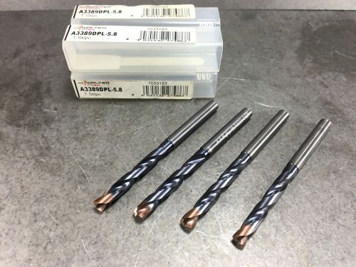 (Lot of 4) Walter 5.8mm Carbide Coolant Through Drill X-Treme A3389DPL-5.8 - NEW