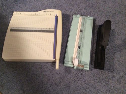 Gbc classic cl100 paper cutter &amp; ek success cutterpede &amp; acco 3 hole punch for sale