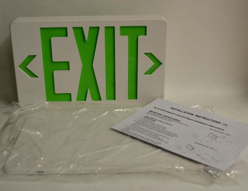 Green AC Self Powered LED Exit Sign Slim Compact Extra Backing
