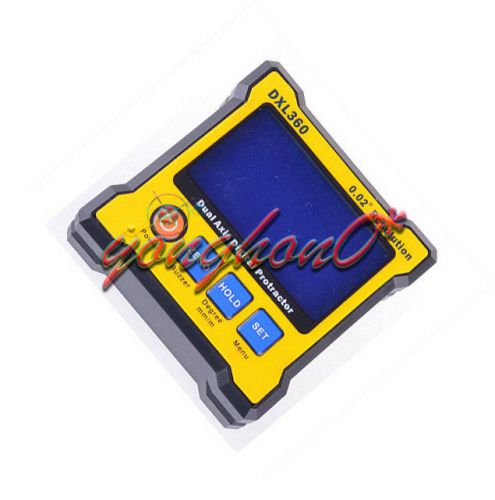 DXL360 Dual &amp; Signal Axis LCD Digital Protractor Inclinometer Level Box 0.02°