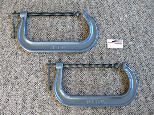 Wilton 12&#034; C-Clamps with Black Oxide Spindles ~ Model 412 (Pair!)