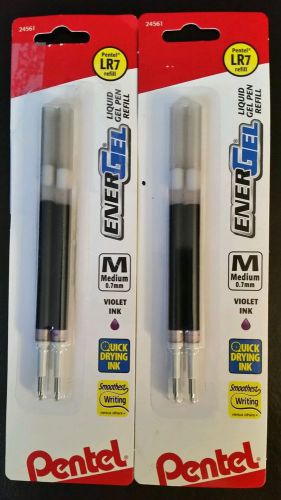 4 Pentel EnerGel Violet Ink Refills; LR7BP2V; 2456; New