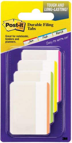 Post-it durable filing tabs 2&#034;x1.5&#034; 24/pkg-assorted neon colors for sale