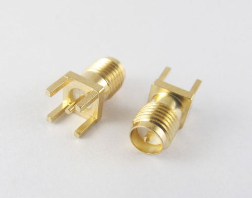 Pcb pc board panel mount rp-sma female straight solder receptacle connector new for sale
